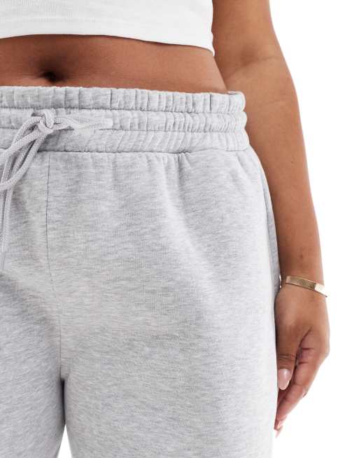ASOS DESIGN Curve wide leg cocoon jogger in grey marl
