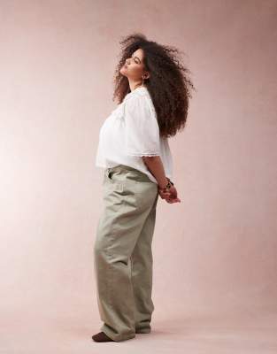 Asos Curve Asos Design Curve Wide Leg Dad Jeans