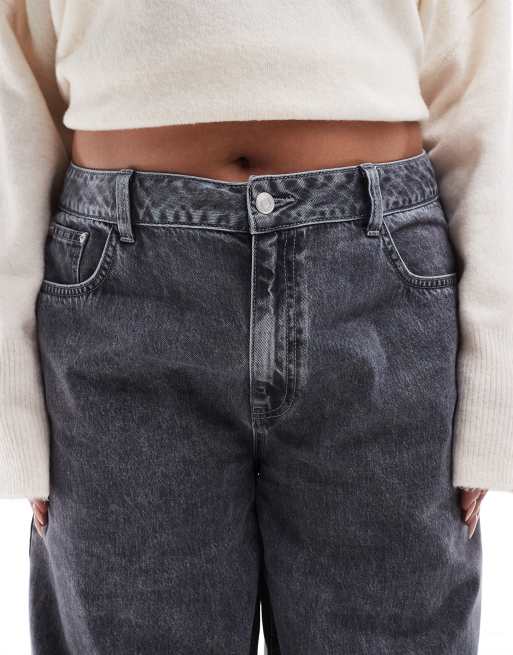ASOS DESIGN Curve wide leg jean in grey - GREY, 4 of 5