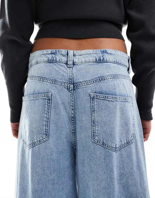 ASOS DESIGN Curve wide leg jean in light blue - LBLUE, 3 of 5