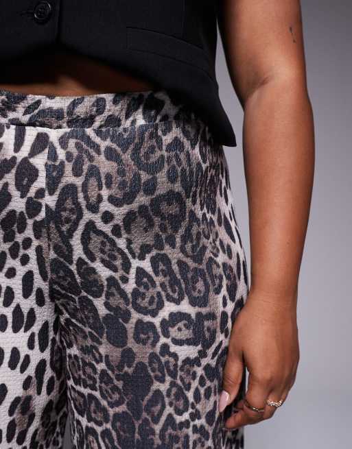 ASOS DESIGN Curve wide leg trousers in leopard print ASOS