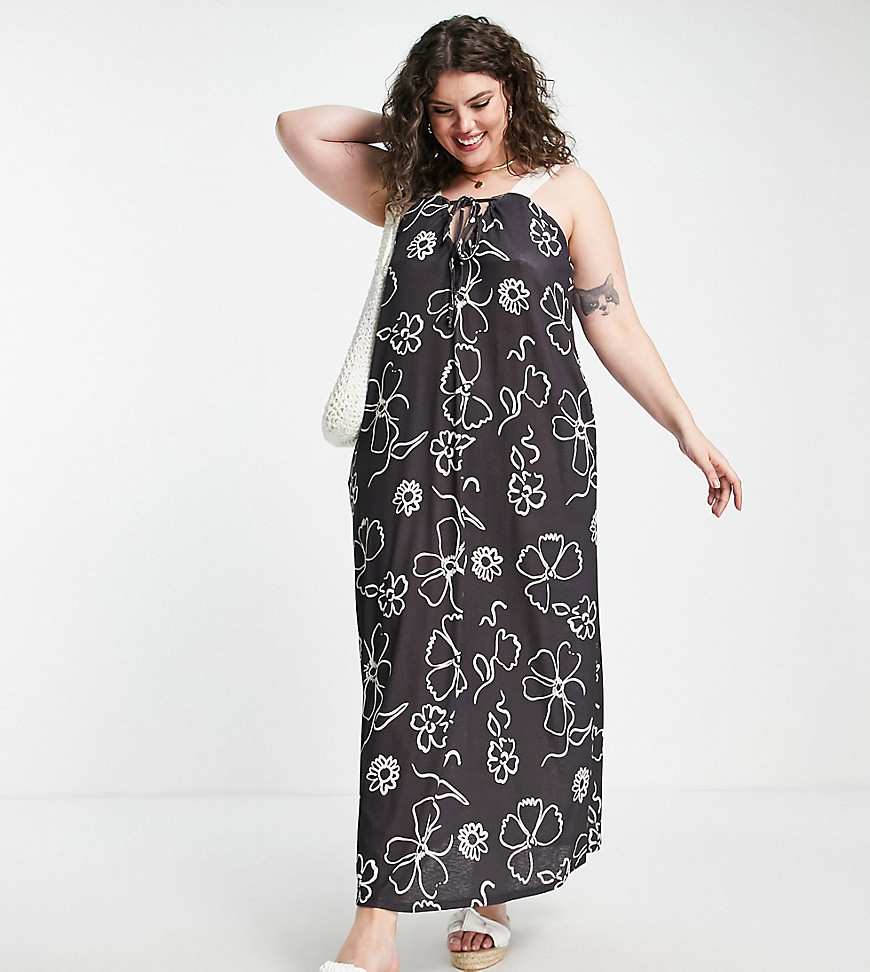 Plus-size dress by ASOS Curve Great lengths Square neck Tie detail Side pockets