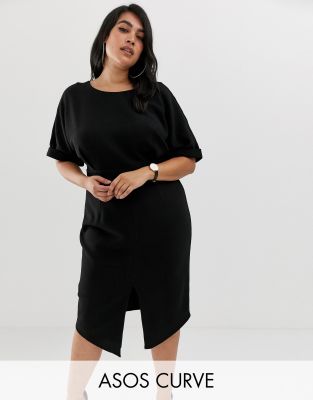 asos curve black dresses