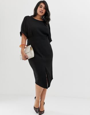 asos black wiggle dress