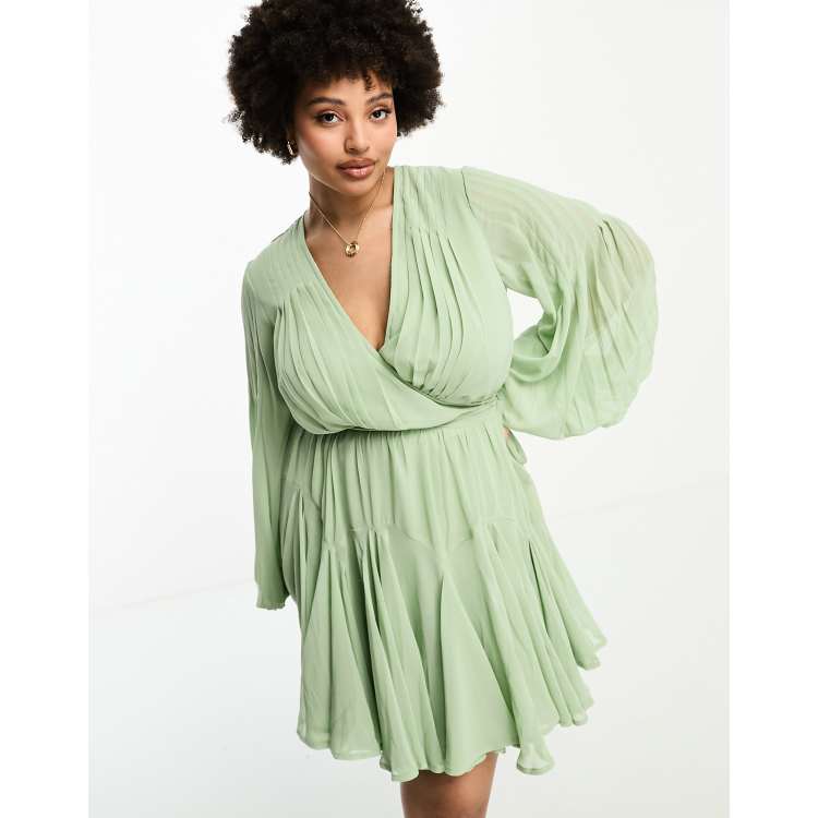 Asos green cheap wrap dress