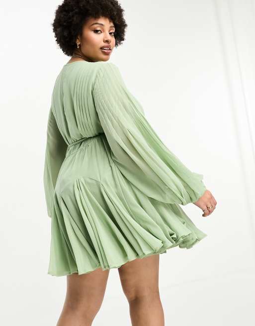 asos green velvet pleated dress Asos Tall Asos Velvet Pleated Dress Asos Tall Green Dress