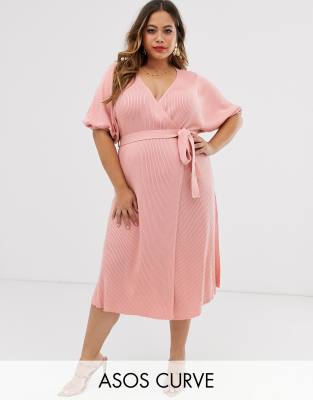 asos pink wrap dress