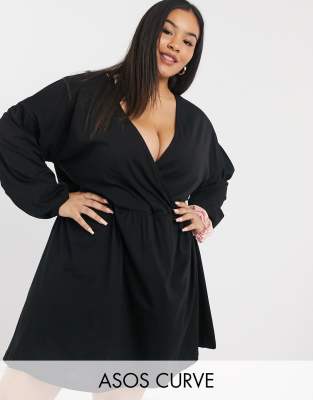 asos black curve dress