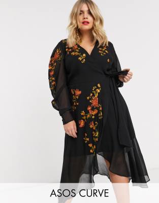 asos curve wrap dress