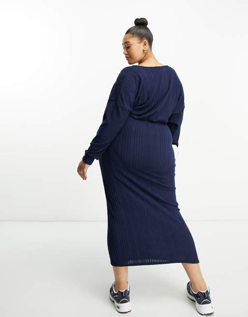 Asos curve navy dress best sale