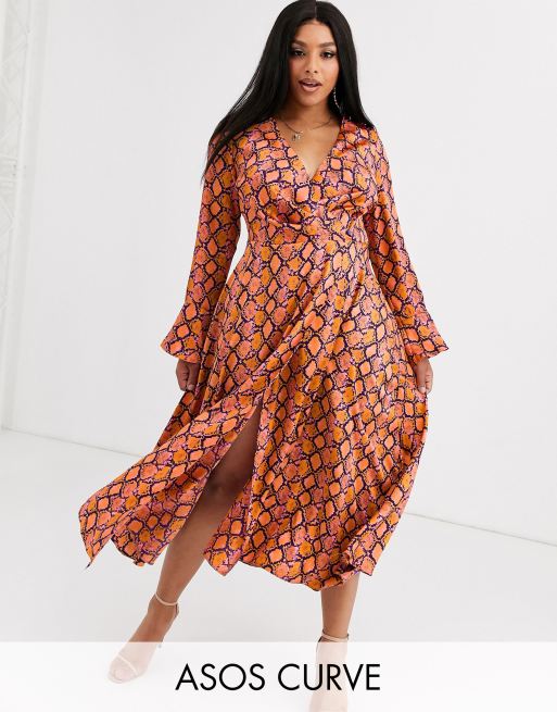 Snake print store dress asos