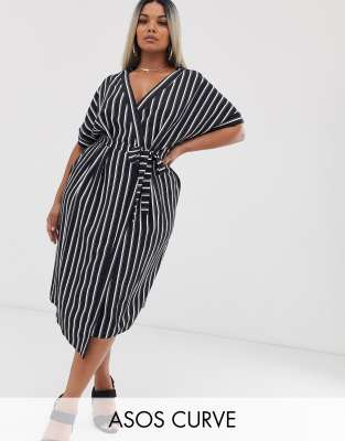 curve wrap midi dress