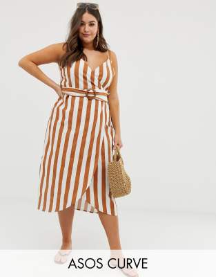 curve wrap midi dress