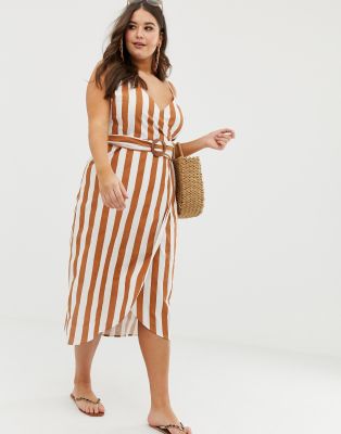 buckle wrap midi dress