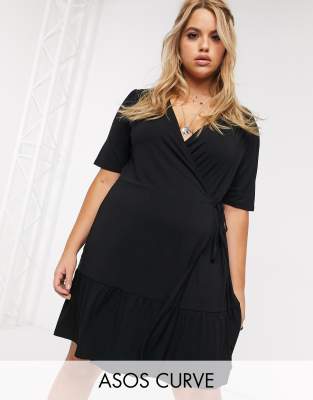 asos curve black dresses