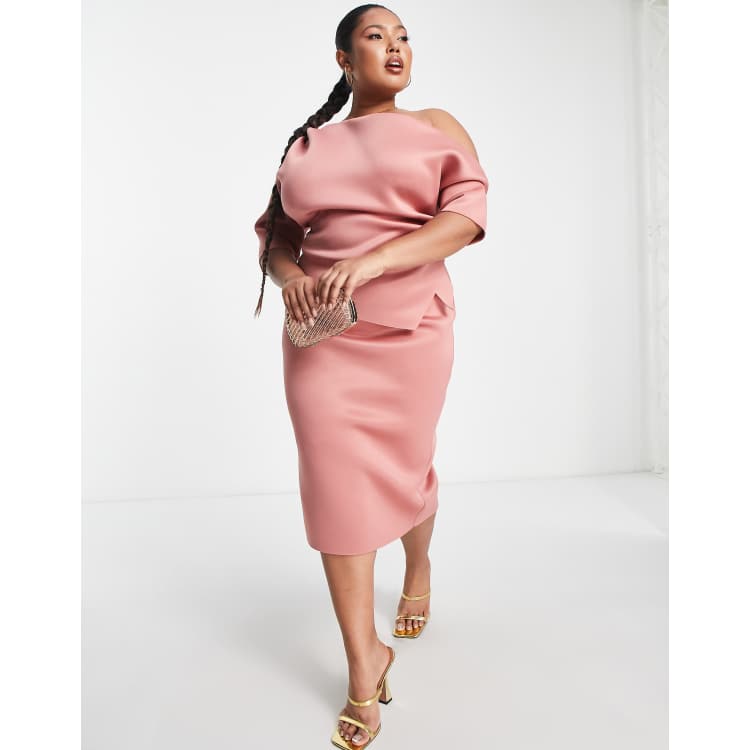 Asos curve cheap pink dress