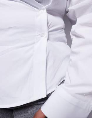 Asos Curve Asos Design Curve Wrap Shirt With Cocoon Sleeve In White