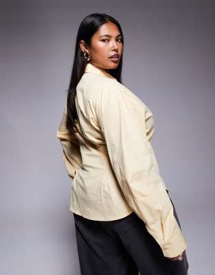 Asos Curve Asos Design Curve Wrap Shirt With Cocoon Sleeves