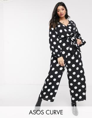 plus size polka dot jumpsuit
