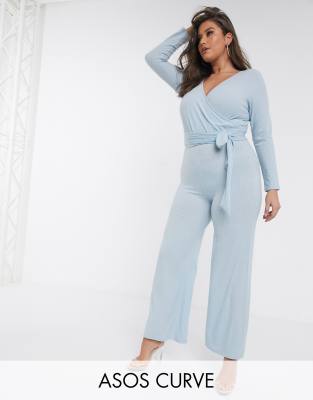 plus size baby blue jumpsuit