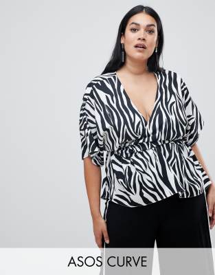 zebra wrap top