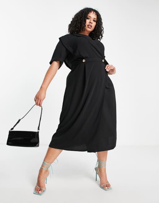 Black tuxedo 2024 midi dress