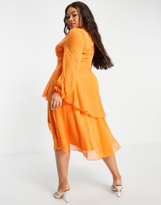 asos curve orange dress