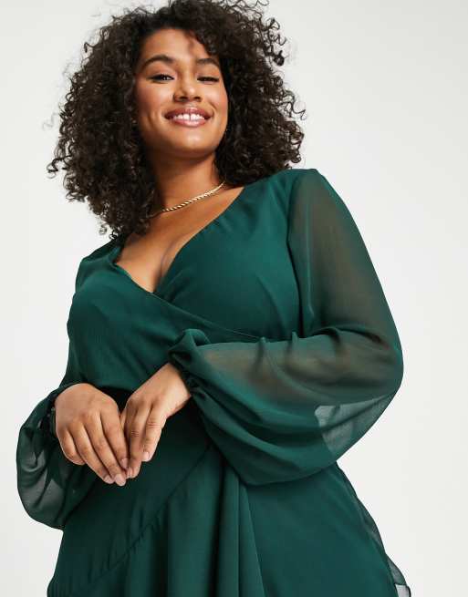 Plus size on sale forest green dress