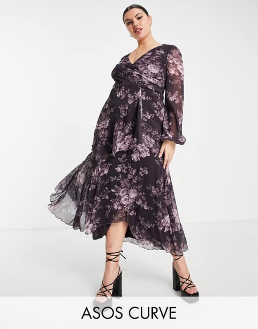 Asos plus size wrap dress deals