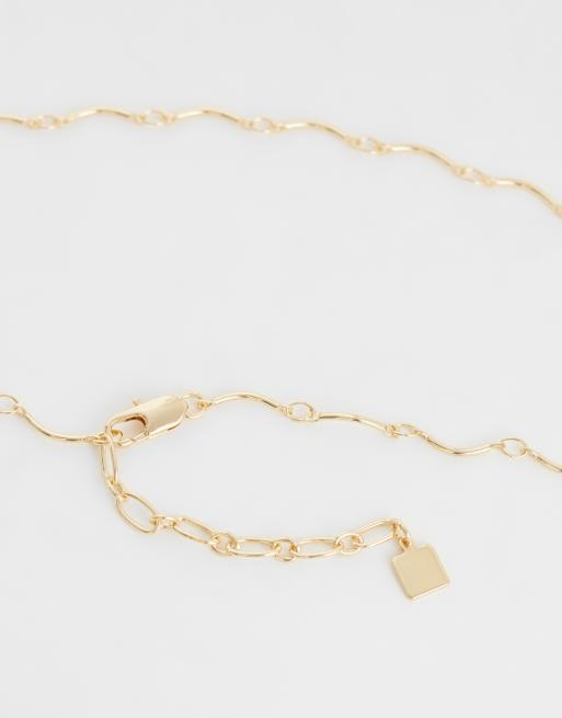 ASOS DESIGN Curve – Zarte Halskette in Gold-Optik mit welligem Design, 3 von 4