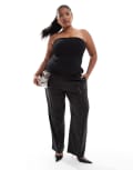 [ASOS DESIGN] ASOS DESIGN Curve zip leg tailored pants in charcoal-Black 24 Charcoal