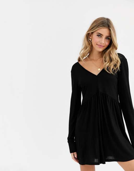 ASOS DESIGN curved - Aangerimpelde playsuit met lange mouwen