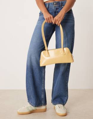 Asos Design Curved Base Bowler Bag In Neutral