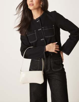 ASOS DESIGN TEXTURED CURVED BASE SHOULDER BAG 