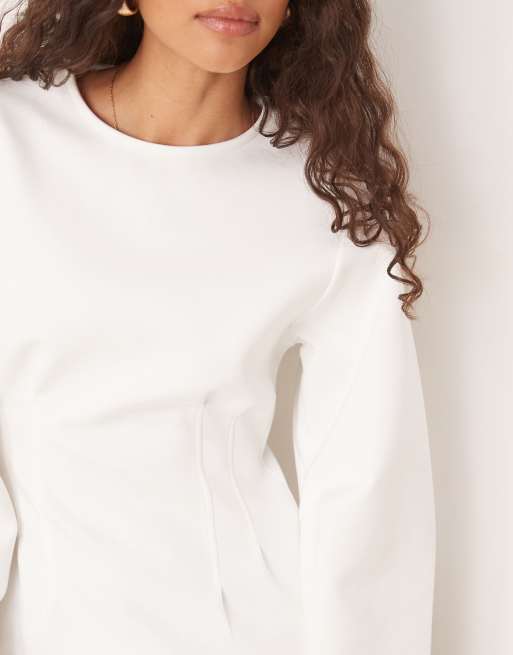 ASOS DESIGN curved cocoon sleeve interlock cinched detail