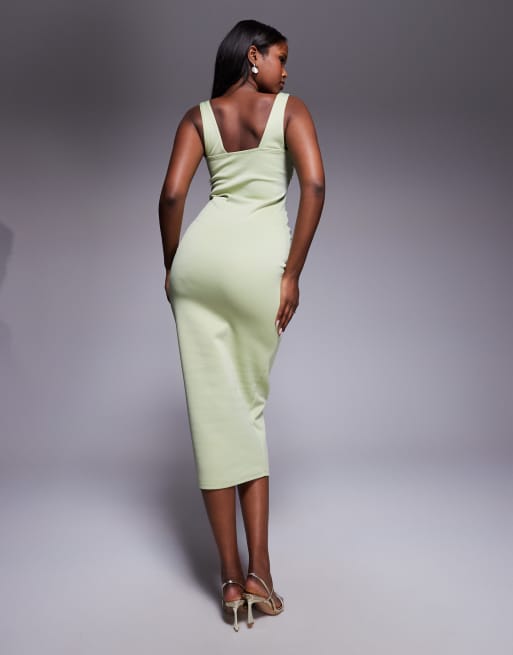 womens sage green midi dress Women's Made The Right Call Sage Green Collared Midi T-Shirt Dress | Size: L main image 1