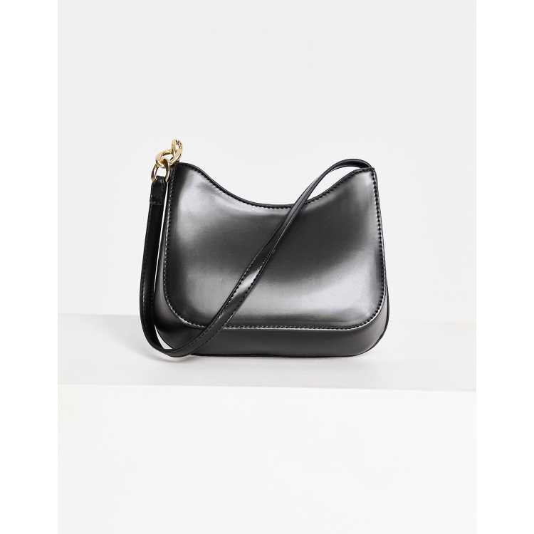 Urban Outfitters Patent Faux Leather Tote Bag in Black