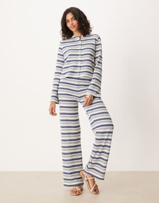 Asos Design Cut And Sew Stripe Pants In Multi