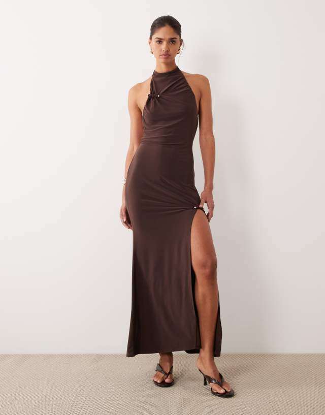 ASOS Design - Maxi Dress - Women - Polyester/Polyamide/Wool/Spandex - L