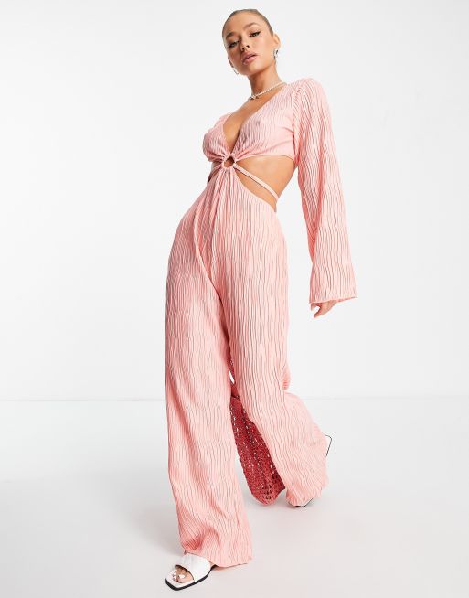 Asos coral sales jumpsuit