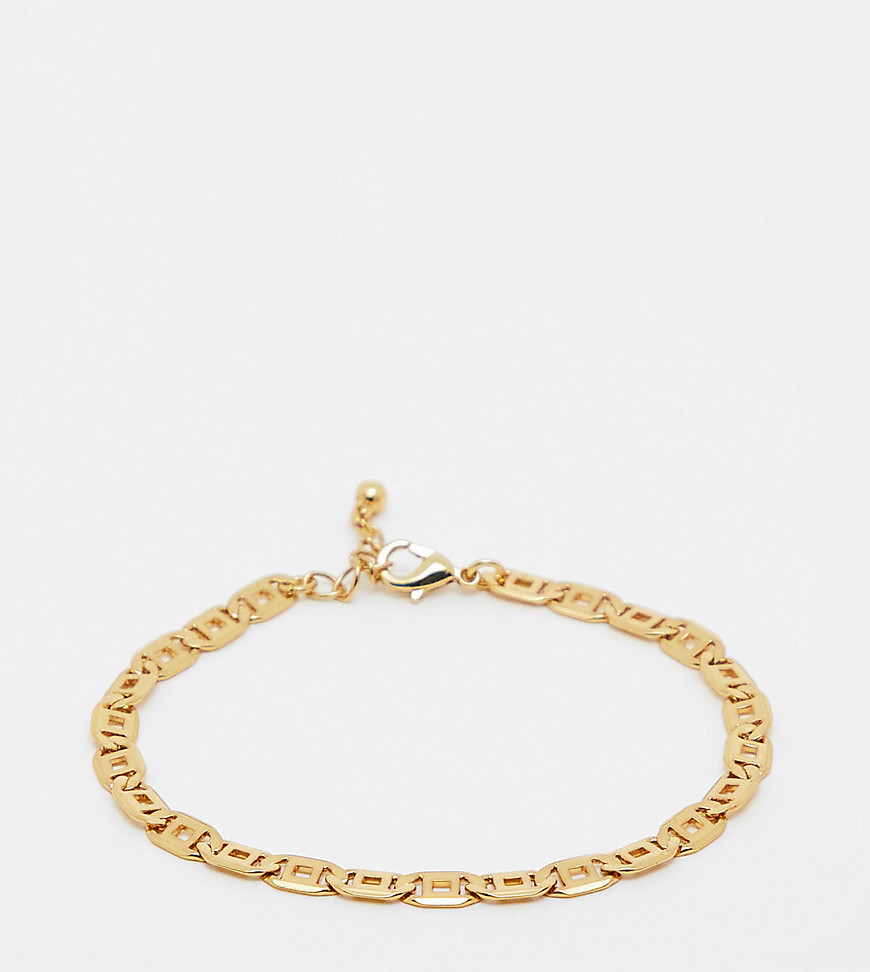 ASOS DESIGN cut-out chain bracelet in 14k gold plate