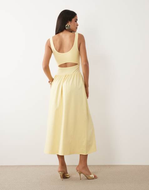 strapless open back dress Nellie Maxi Dress Black Linen
