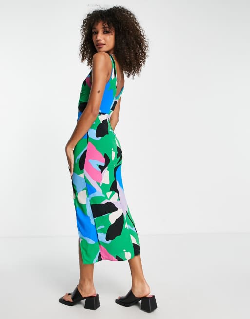 ASOS DESIGN relaxed midi dress with knot front