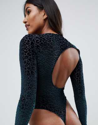 long sleeve cut out bodysuit