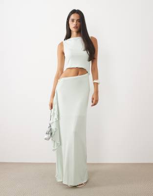 Asos Design Cut Out Maxi Dress In Green