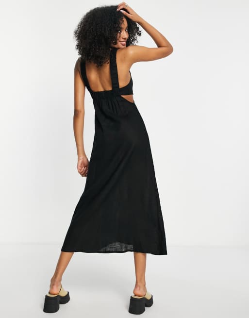 Black midi sun outlet dress