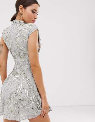 asos silver dress