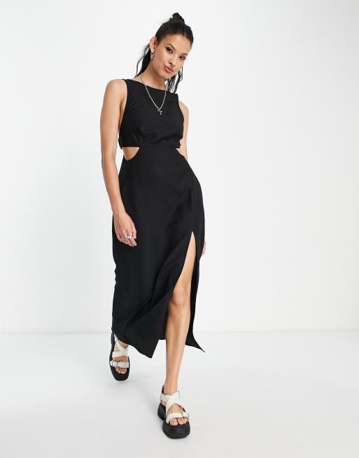 Asos black sale cut out dress