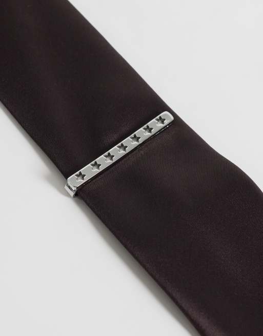 ASOS DESIGN cut out star tie bar in silver, 3 of 3