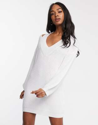 v neck jumper dress
